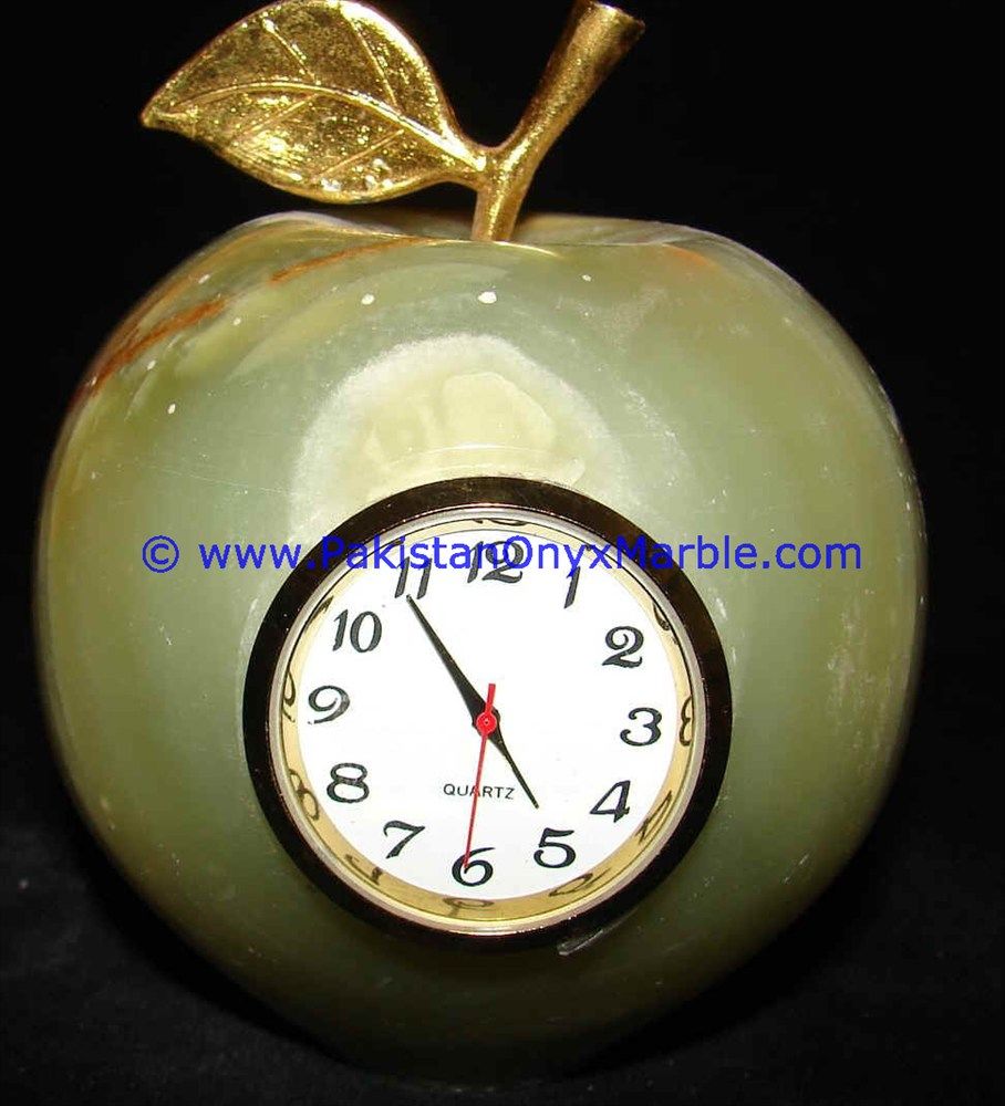 Onyx Clocks apple Shaped Handcarved-03