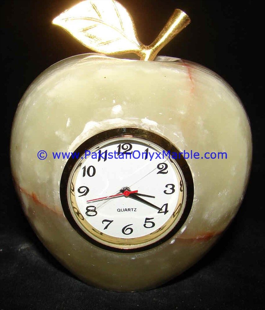 Onyx Clocks apple Shaped Handcarved-04