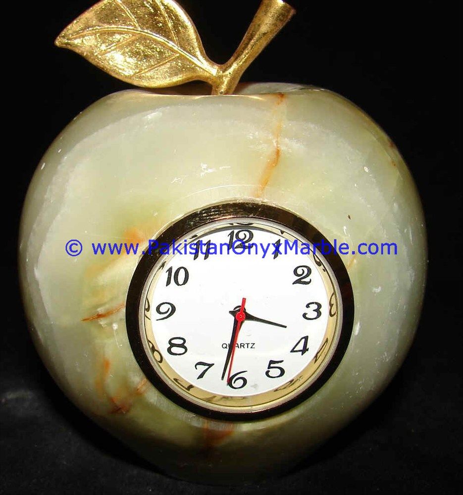 Onyx Clocks apple Shaped Handcarved-05