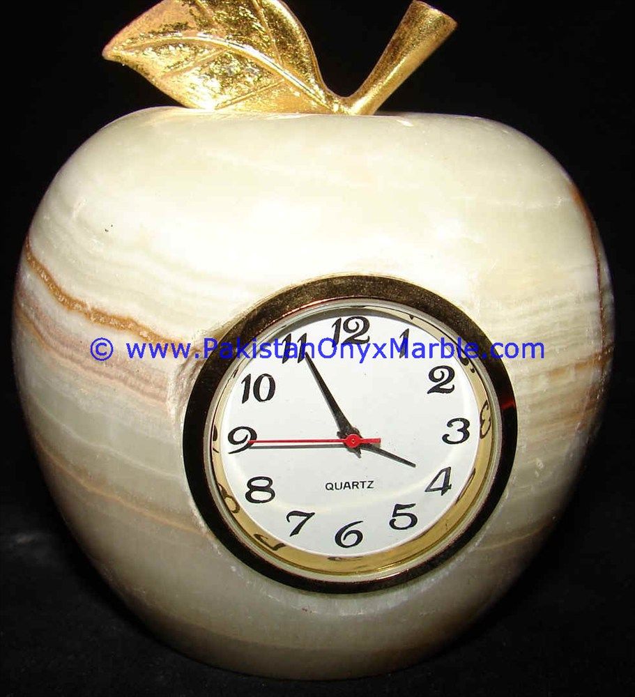 Onyx Clocks apple Shaped Handcarved-06