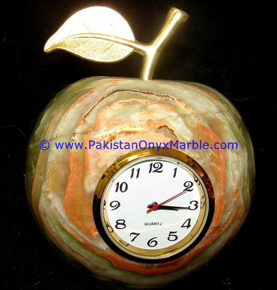 Onyx Clocks apple Shaped Handcarved-07