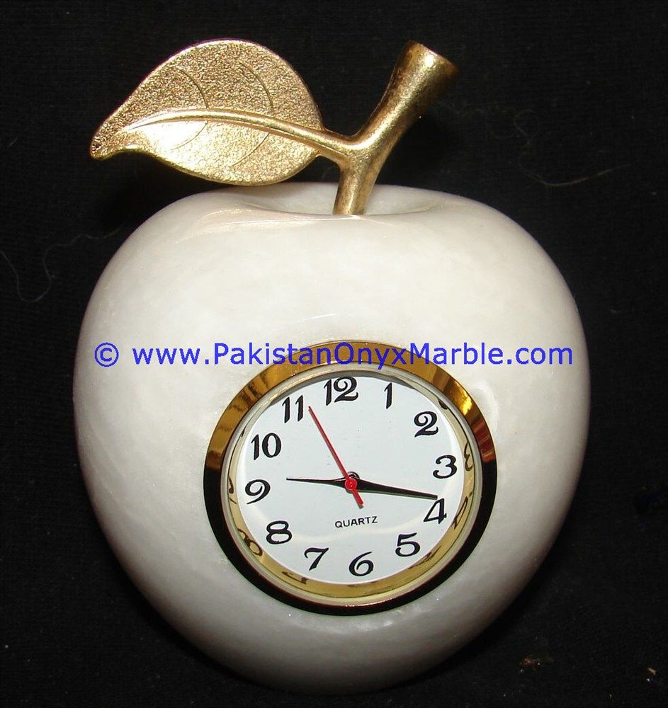 Onyx Clocks apple Shaped Handcarved-08