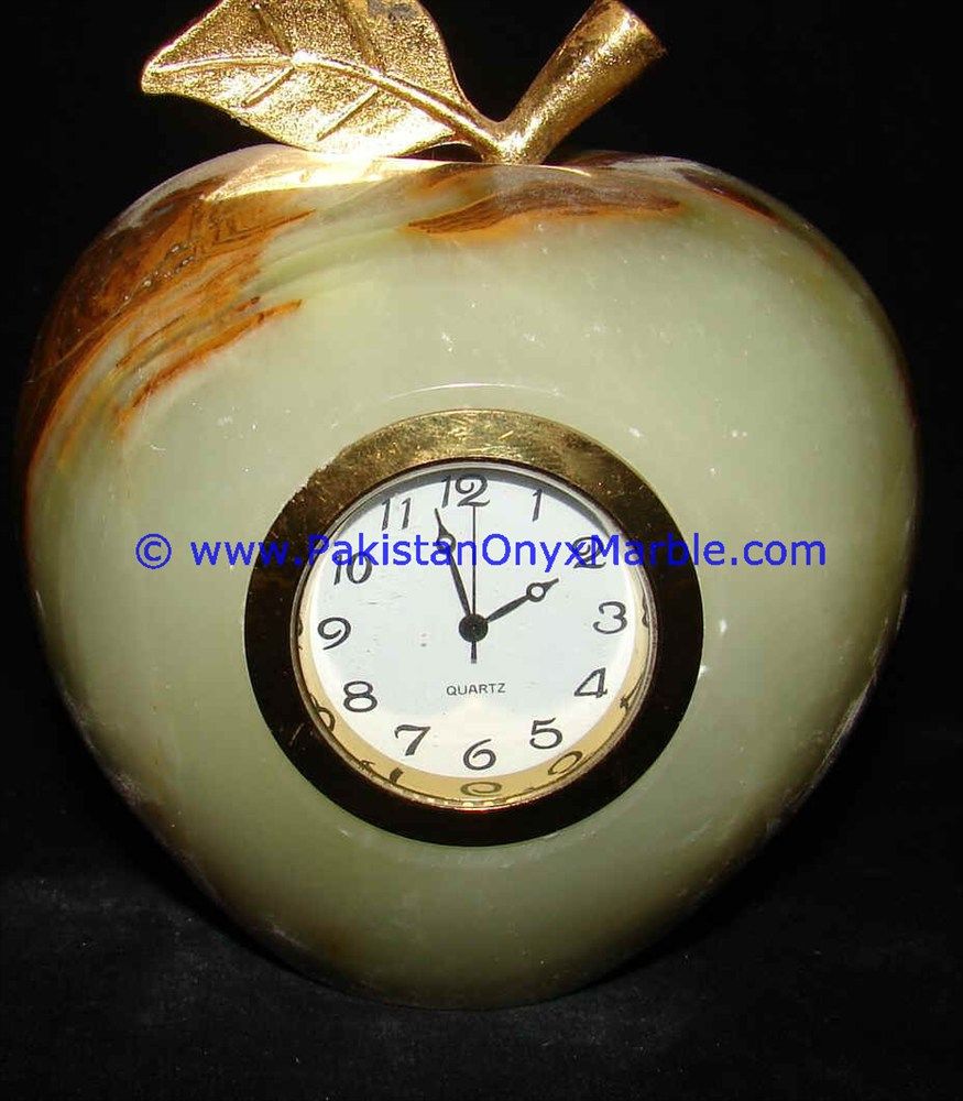 Onyx Clocks apple Shaped Handcarved-10