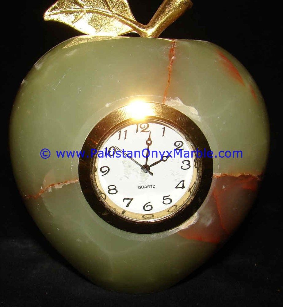 Onyx Clocks apple Shaped Handcarved-11