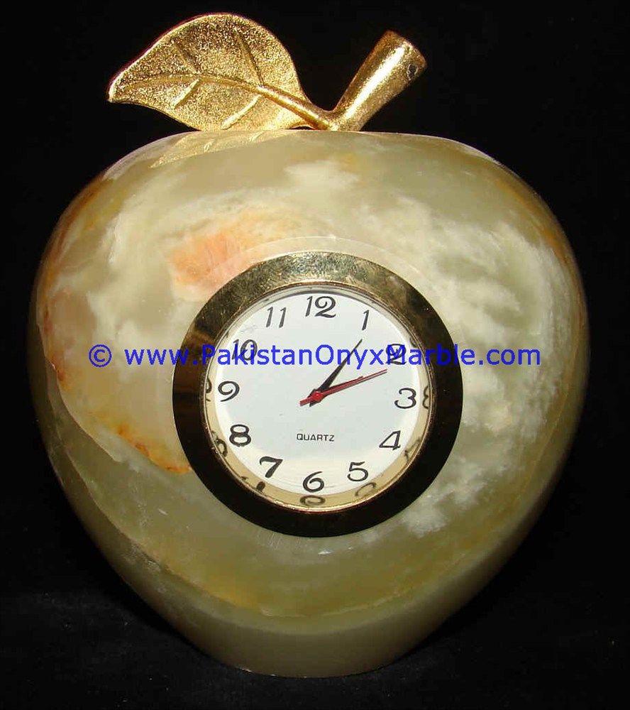 Onyx Clocks apple Shaped Handcarved-13