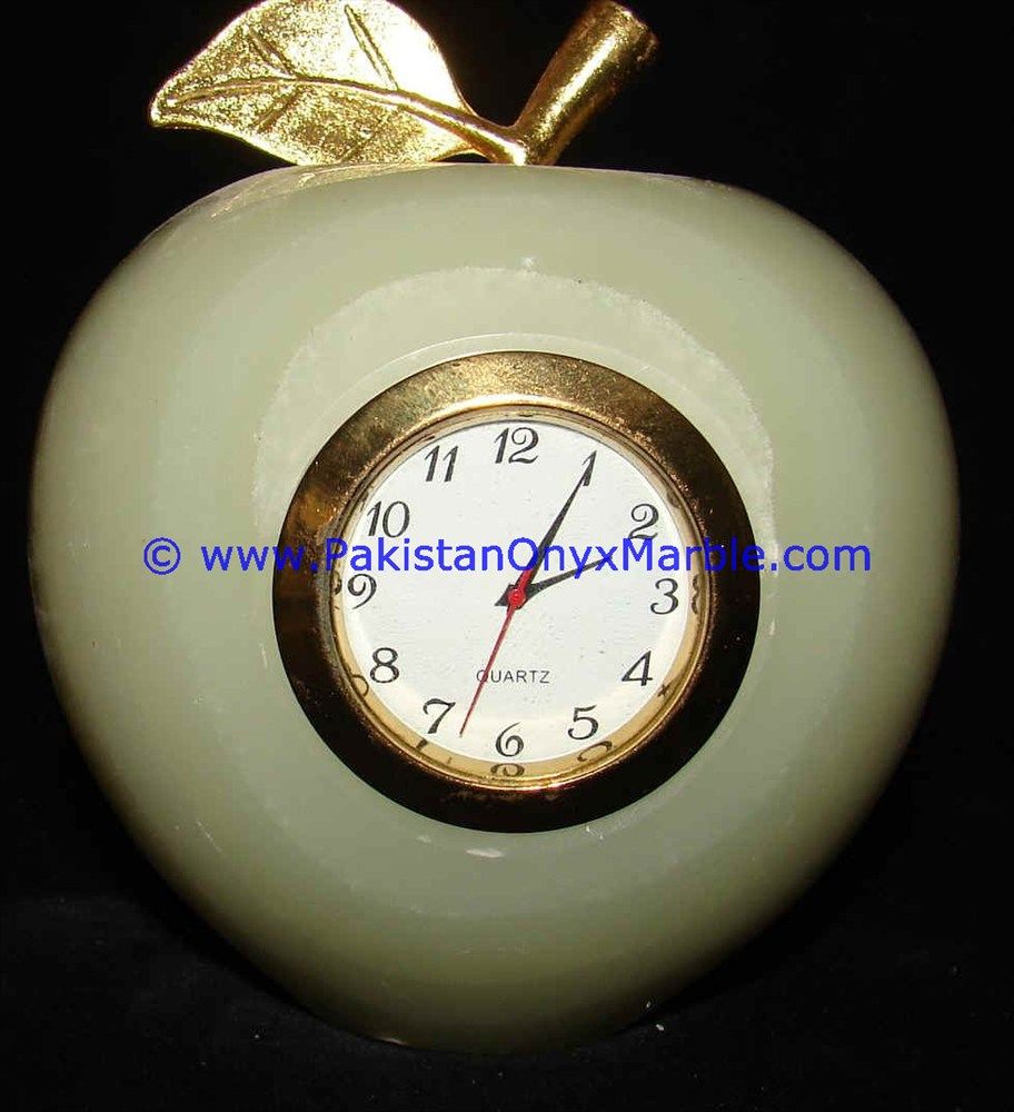 Onyx Clocks apple Shaped Handcarved-14