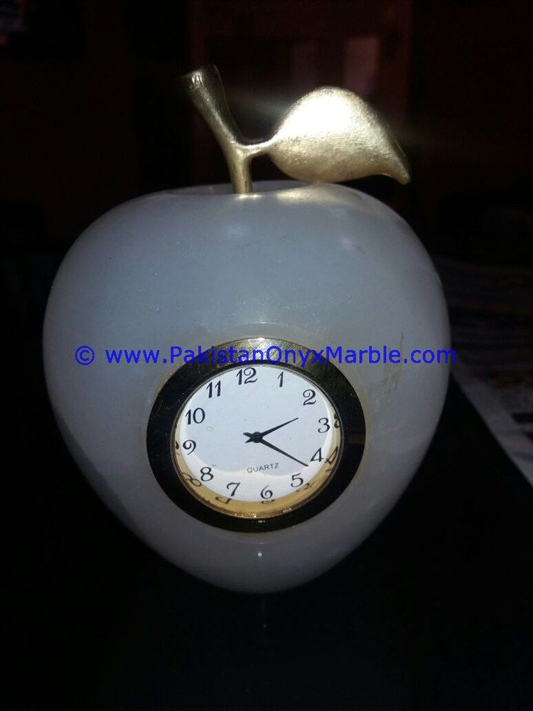 Onyx Clocks apple Shaped Handcarved-15