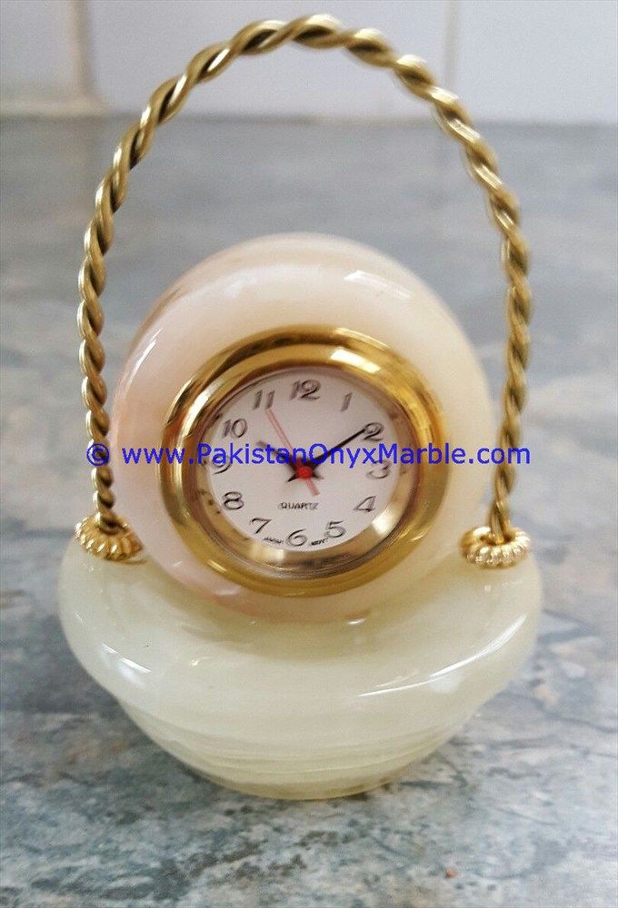 Onyx Basket shaped Clocks Handcarved Home Decor Gifts-03