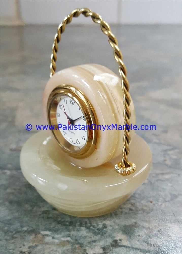 Onyx Basket shaped Clocks Handcarved Home Decor Gifts-05