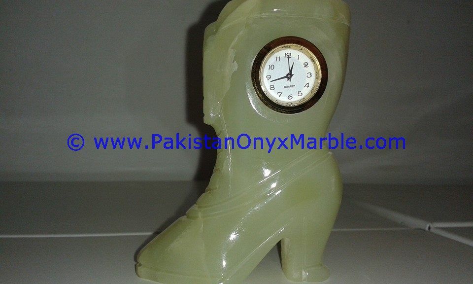 Onyx Boot Shoe shaped Clocks Natural Onyx Stone-01