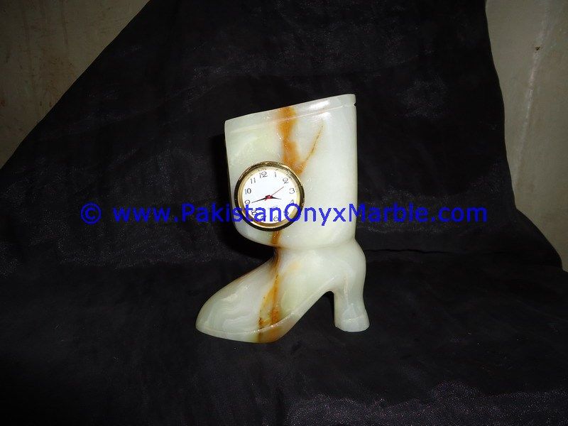 Onyx Boot Shoe shaped Clocks Natural Onyx Stone-02