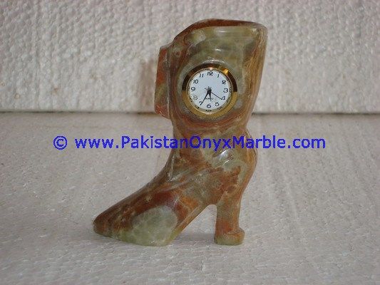 Onyx Boot Shoe shaped Clocks Natural Onyx Stone-03