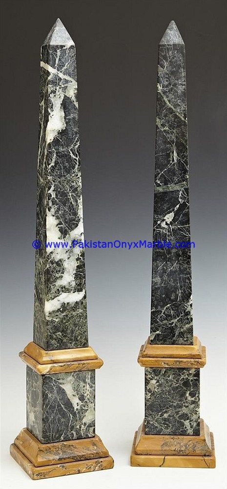 black zebra Marble Obelisk Handcrafted Statue-01
