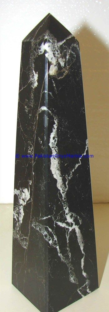 black zebra Marble Obelisk Handcrafted Statue-03