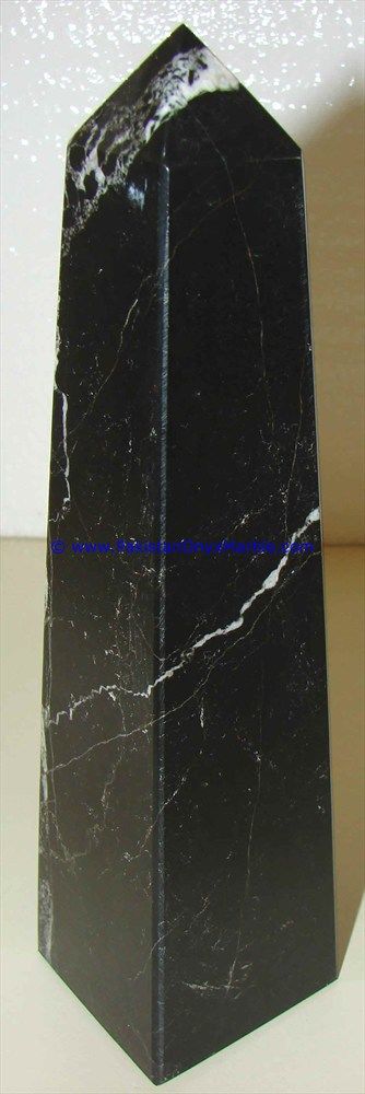 black zebra Marble Obelisk Handcrafted Statue-04