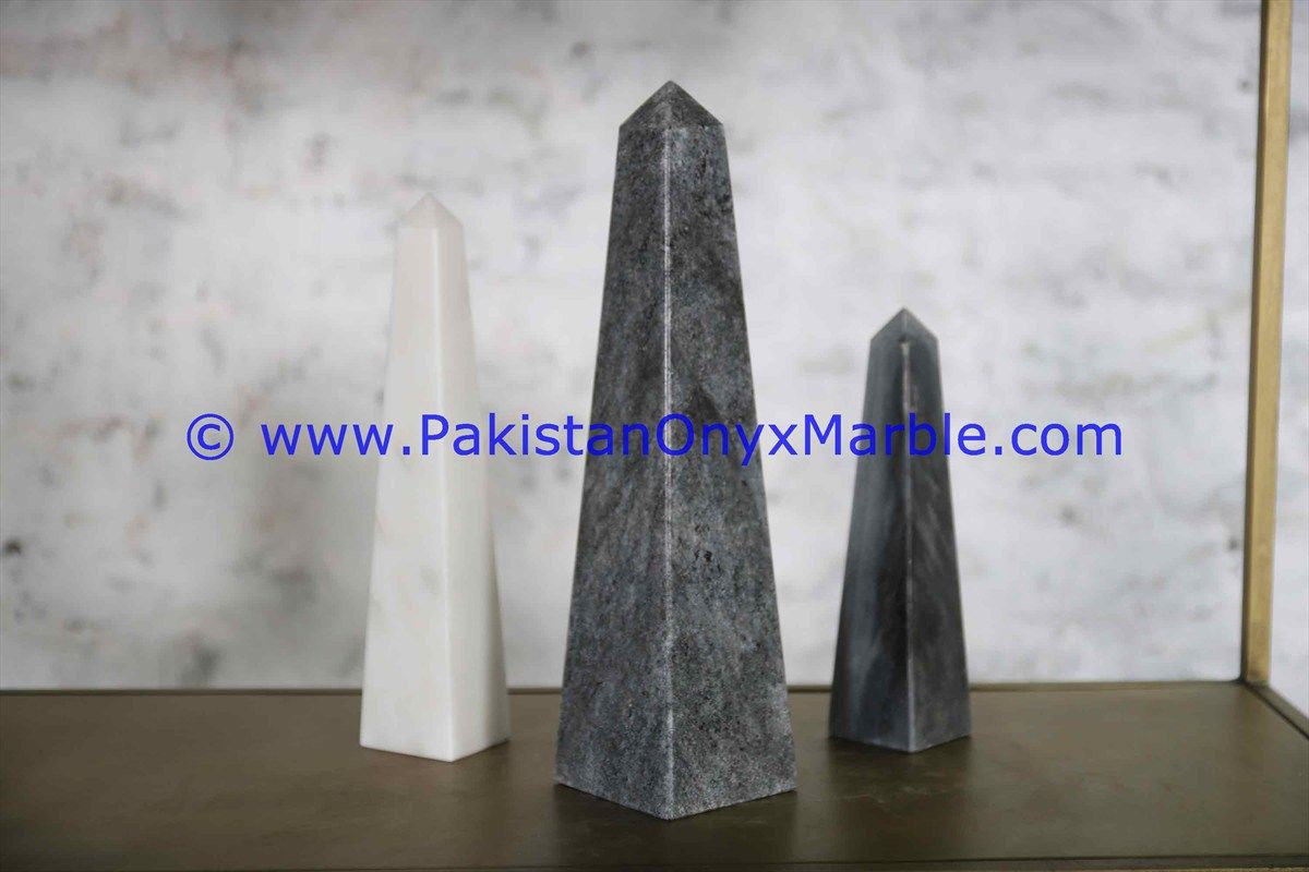 Gray Marble Obelisk Handcrafted Statue-03