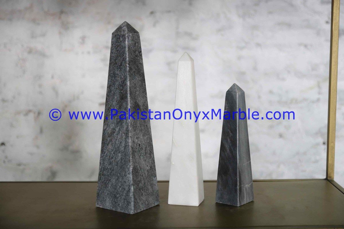 Gray Marble Obelisk Handcrafted Statue-04