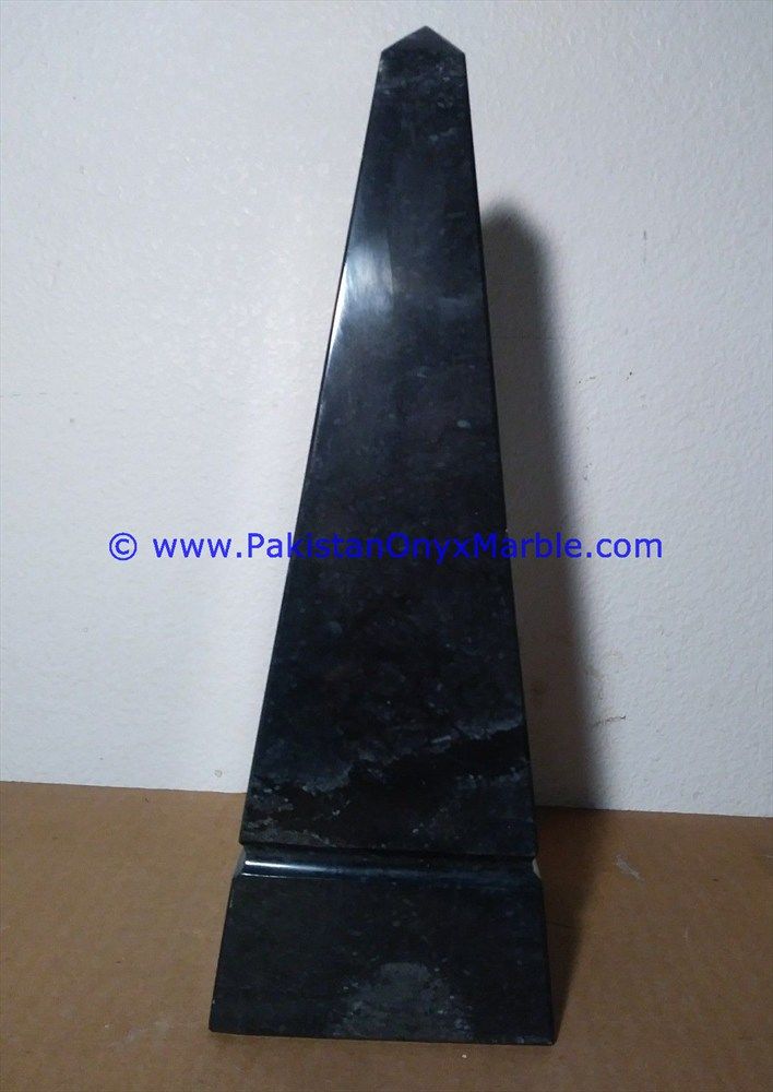 Jet Black Marble Obelisk Handcrafted Statue-04