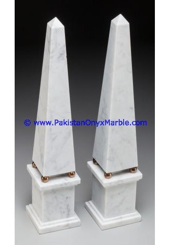 Ziarat Carrara White Marble Obelisk Handcrafted Statue-03