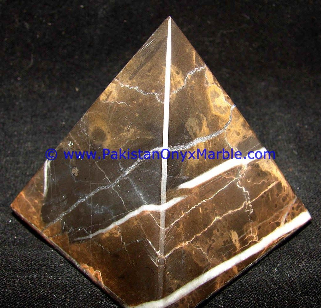 Black and gold Marble Hancarved Natural Stone Pyramid-01
