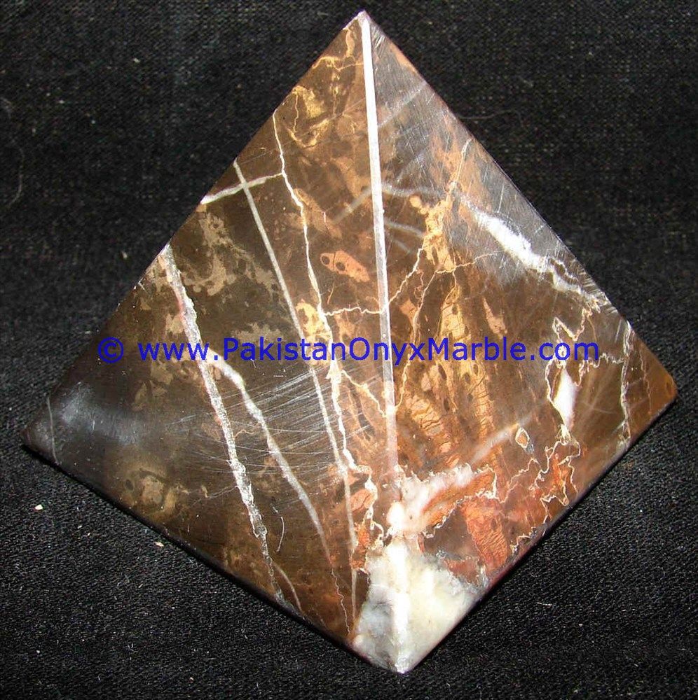 Black and gold Marble Hancarved Natural Stone Pyramid-02
