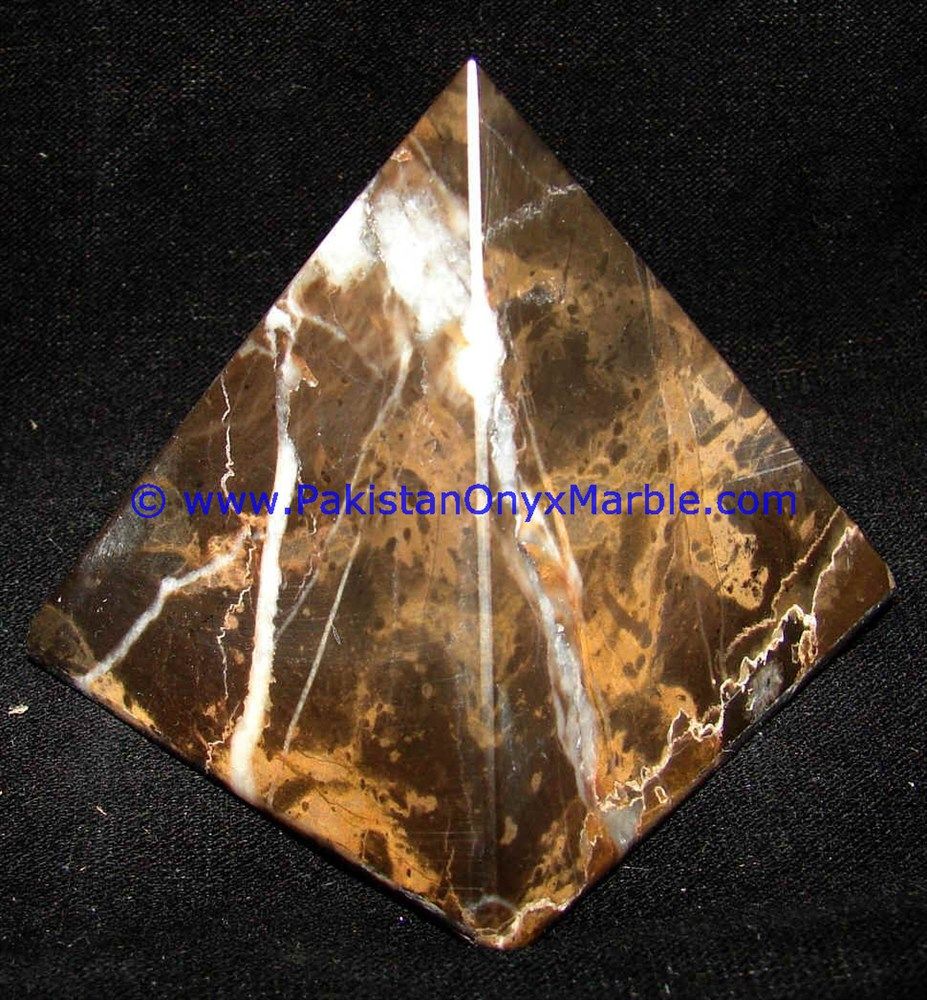 Black and gold Marble Hancarved Natural Stone Pyramid-03