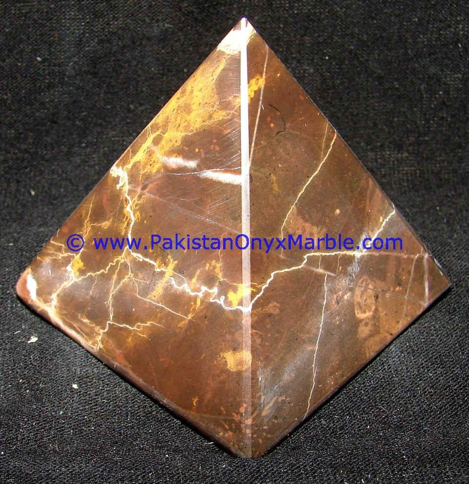 Black and gold Marble Hancarved Natural Stone Pyramid-04