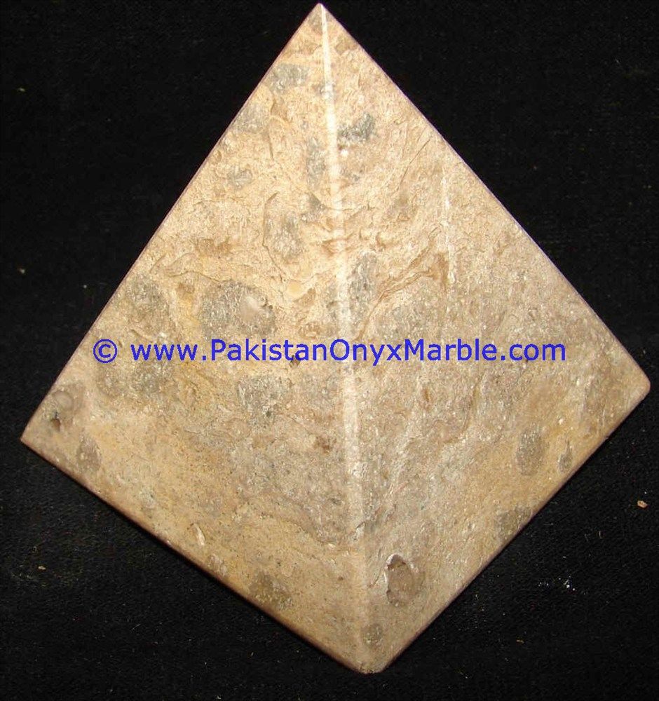 Fossil Corel Marble Hancarved Natural Stone Pyramid-04