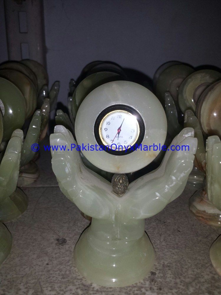 Onyx hand shaped Clocks Handcarved Home Decor Gifts-10