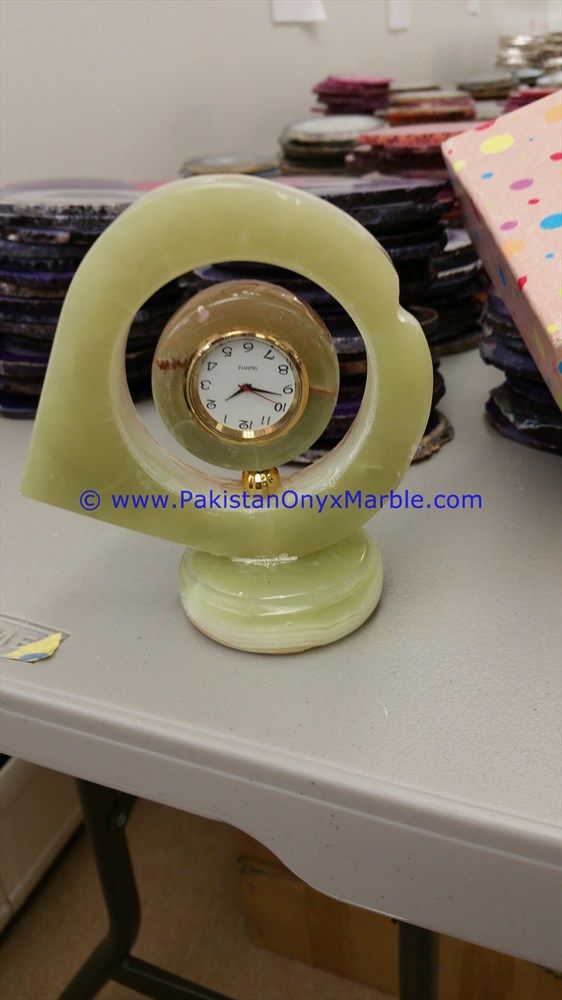 Onyx heart shaped Clocks handcarved Home Decor Gifts-01