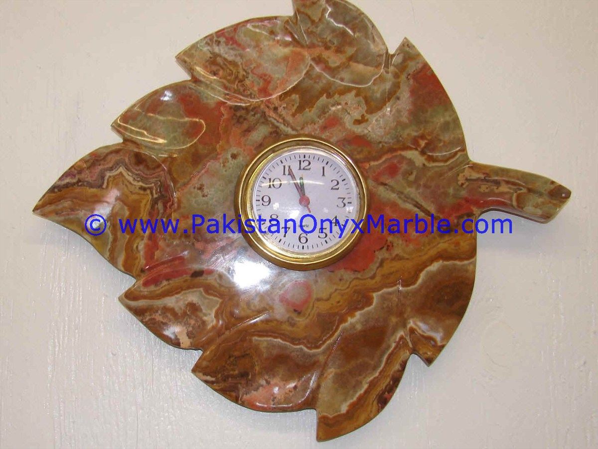 Onyx leaf shaped Clocks handcarved Home Decor Gifts-02