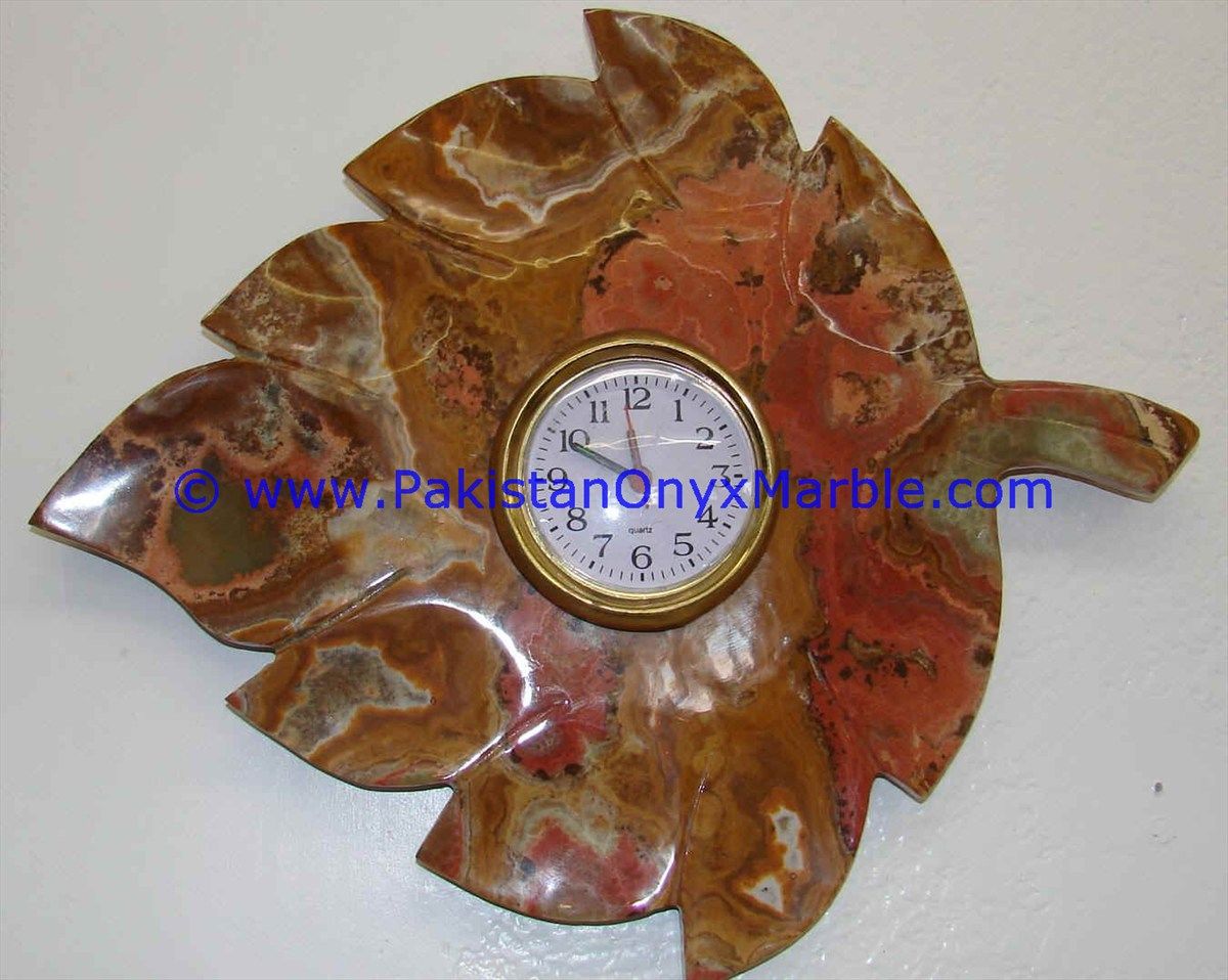 Onyx leaf shaped Clocks handcarved Home Decor Gifts-03