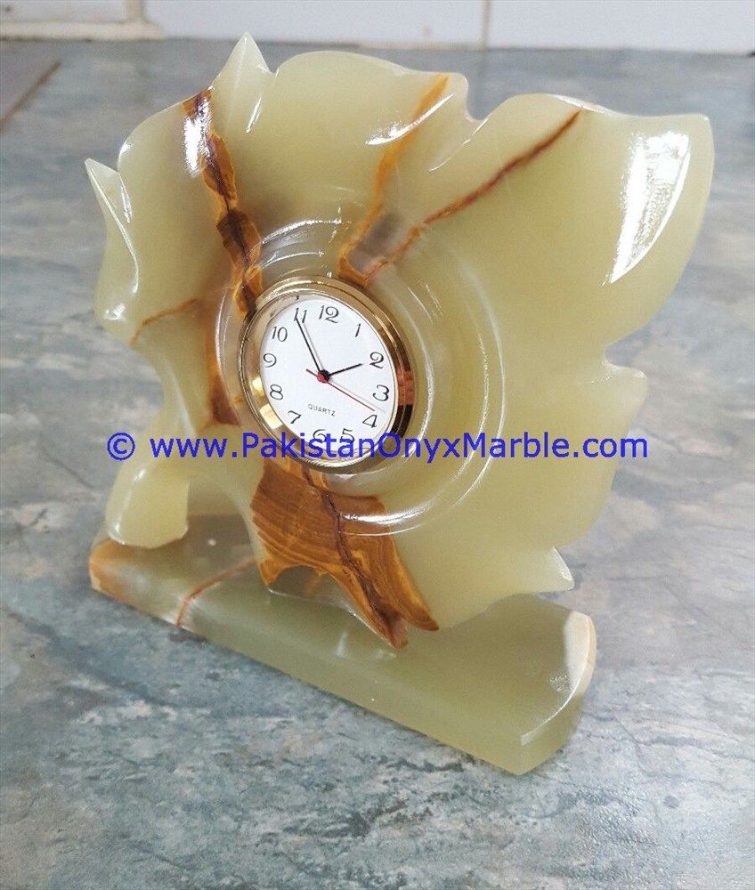 Onyx leaf shaped Clocks handcarved Home Decor Gifts-08