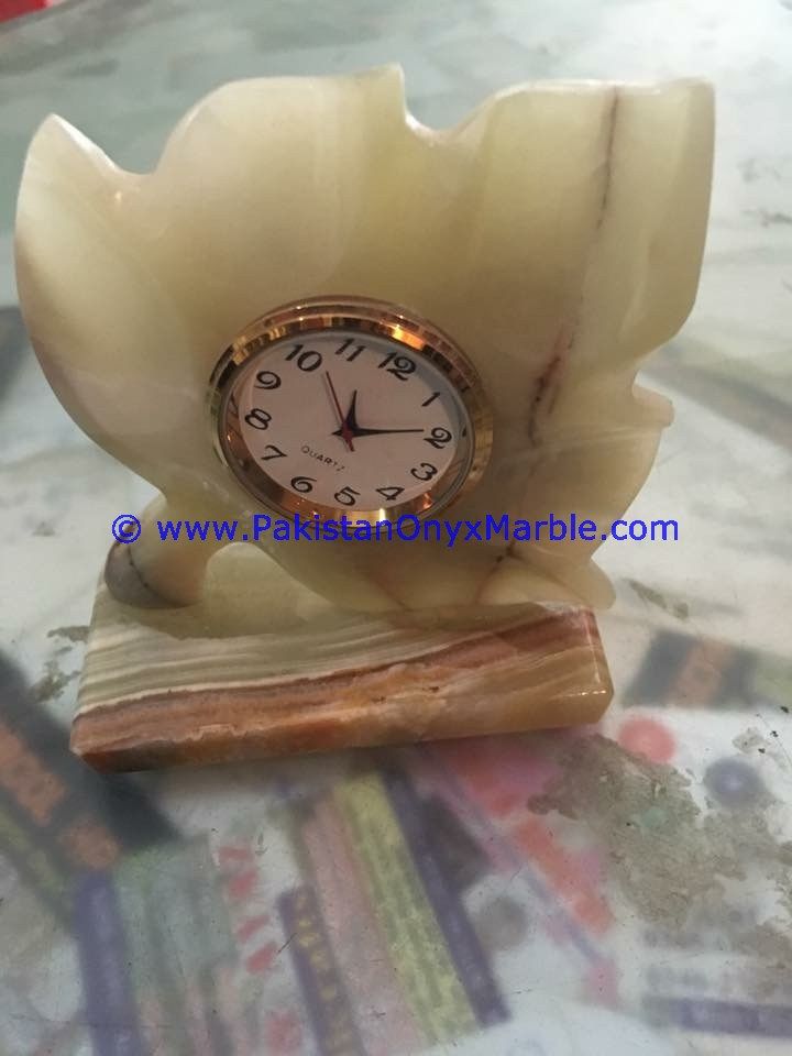 Onyx leaf shaped Clocks handcarved Home Decor Gifts-17