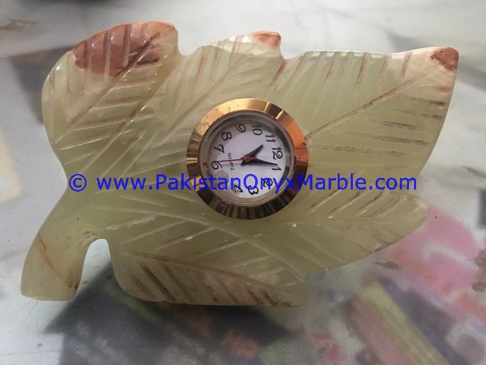Onyx leaf shaped Clocks handcarved Home Decor Gifts-18