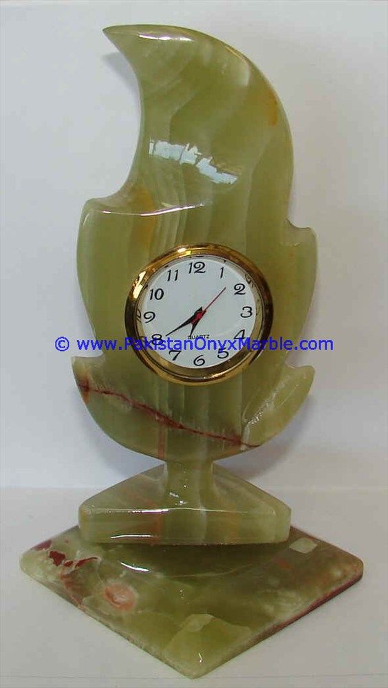 Onyx leaf shaped Clocks handcarved Home Decor Gifts-19