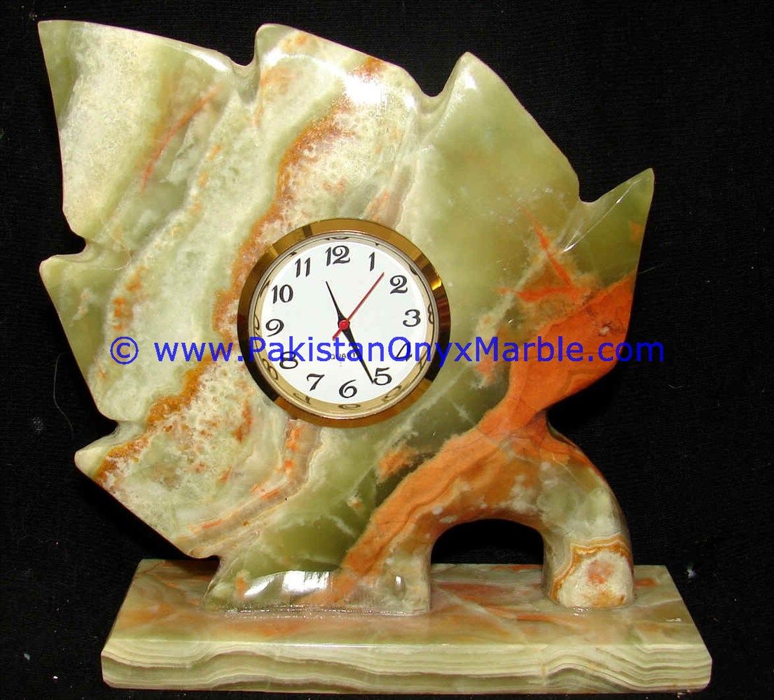 Onyx leaf shaped Clocks handcarved Home Decor Gifts-22