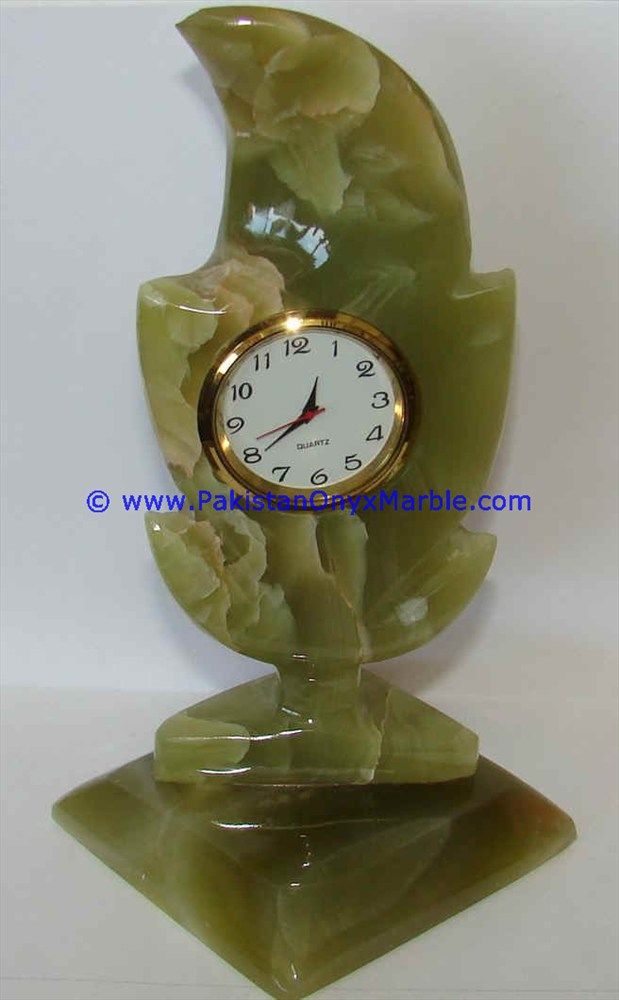 Onyx leaf shaped Clocks handcarved Home Decor Gifts-23