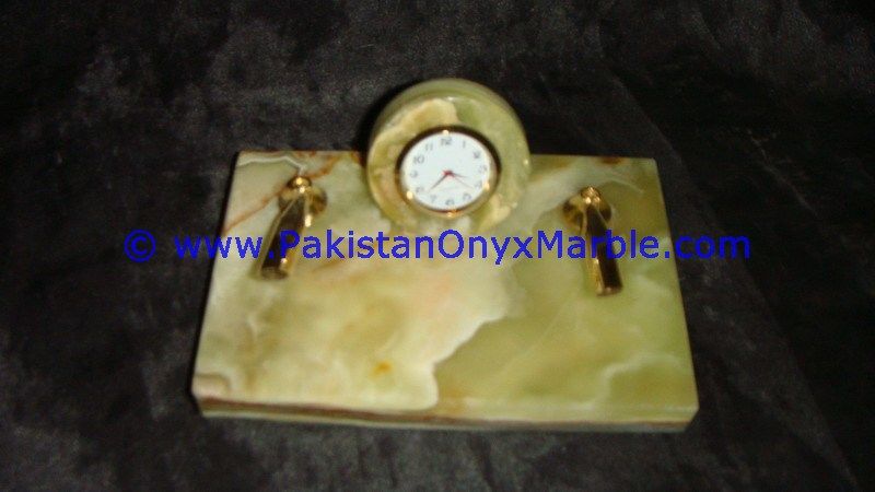 Onyx pen holder with clocks handcarved Home Decor Gifts-02