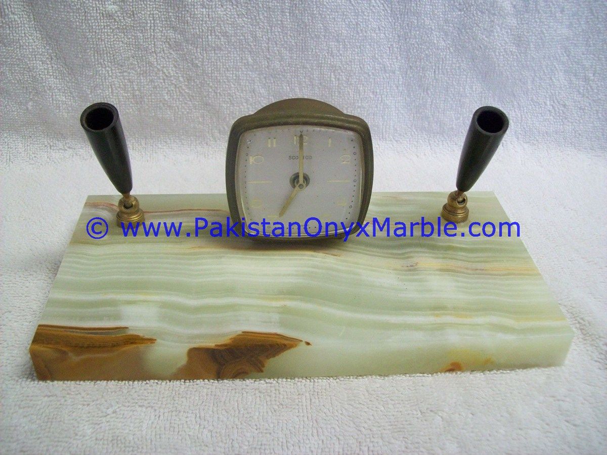 Onyx pen holder with clocks handcarved Home Decor Gifts-13