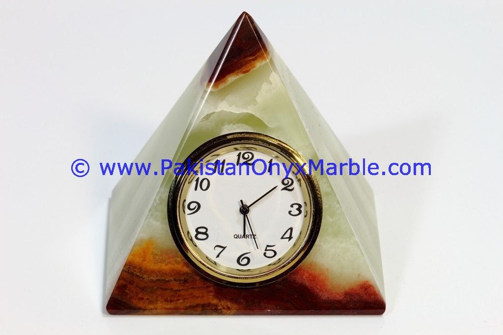 Onyx pyramid shaped clocks handcarved Home Decor Gifts-01
