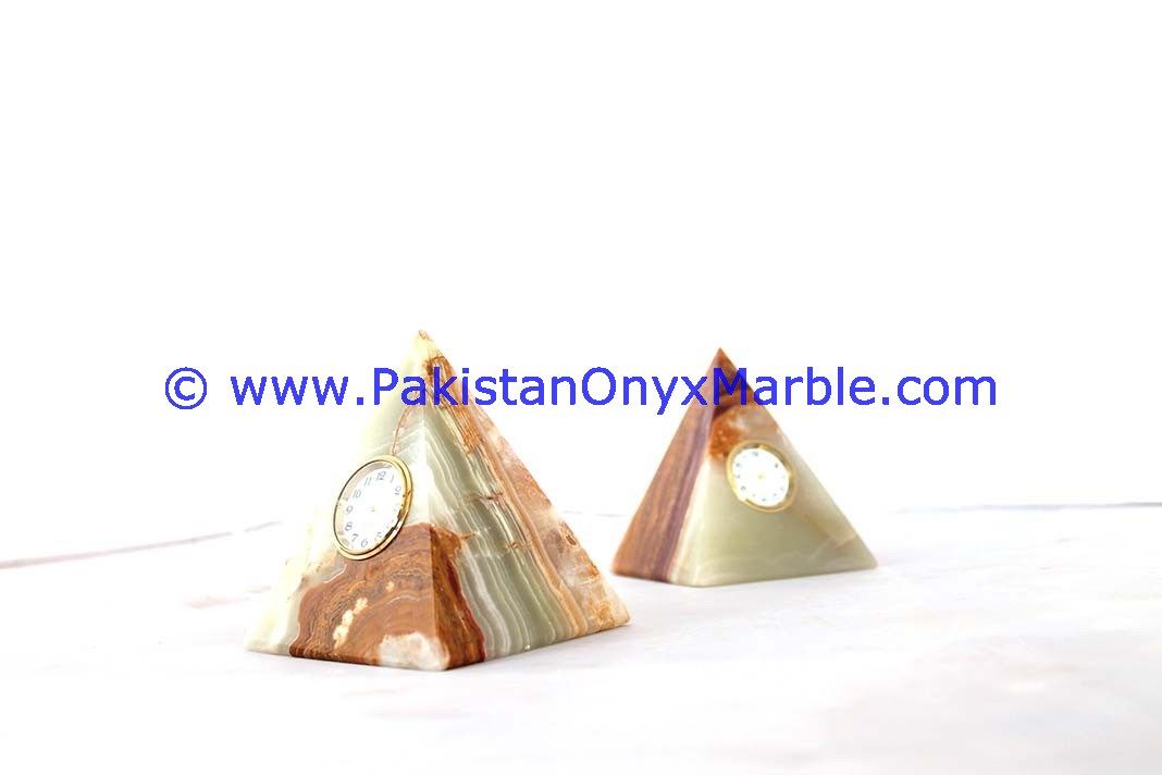 Onyx pyramid shaped clocks handcarved Home Decor Gifts-07