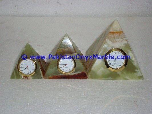 Onyx pyramid shaped clocks handcarved Home Decor Gifts-12