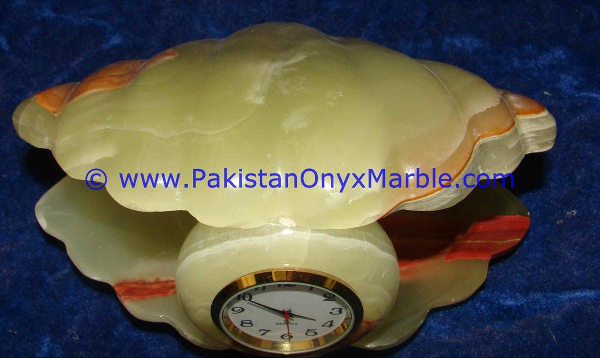 Onyx Shell shaped clocks handcarved Home Decor Gifts-04