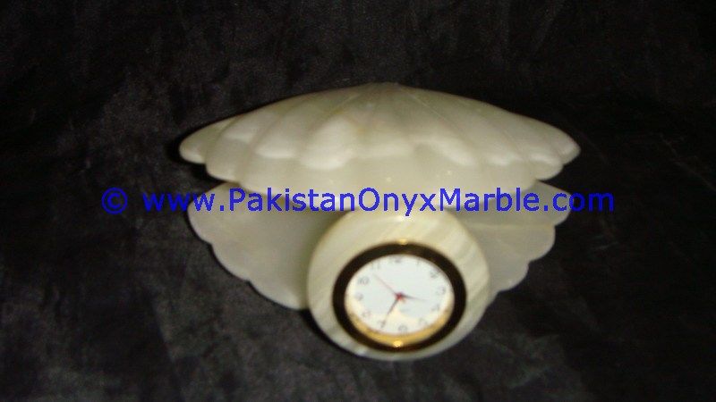 Onyx Shell shaped clocks handcarved Home Decor Gifts-07