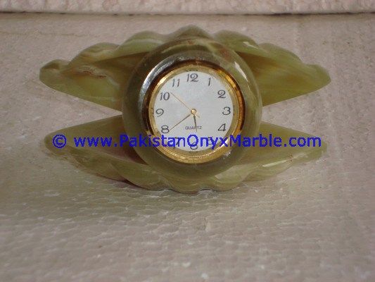 Onyx Shell shaped clocks handcarved Home Decor Gifts-10
