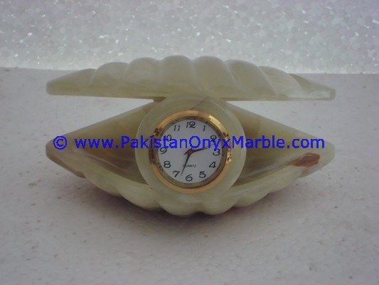 Onyx Shell shaped clocks handcarved Home Decor Gifts-14