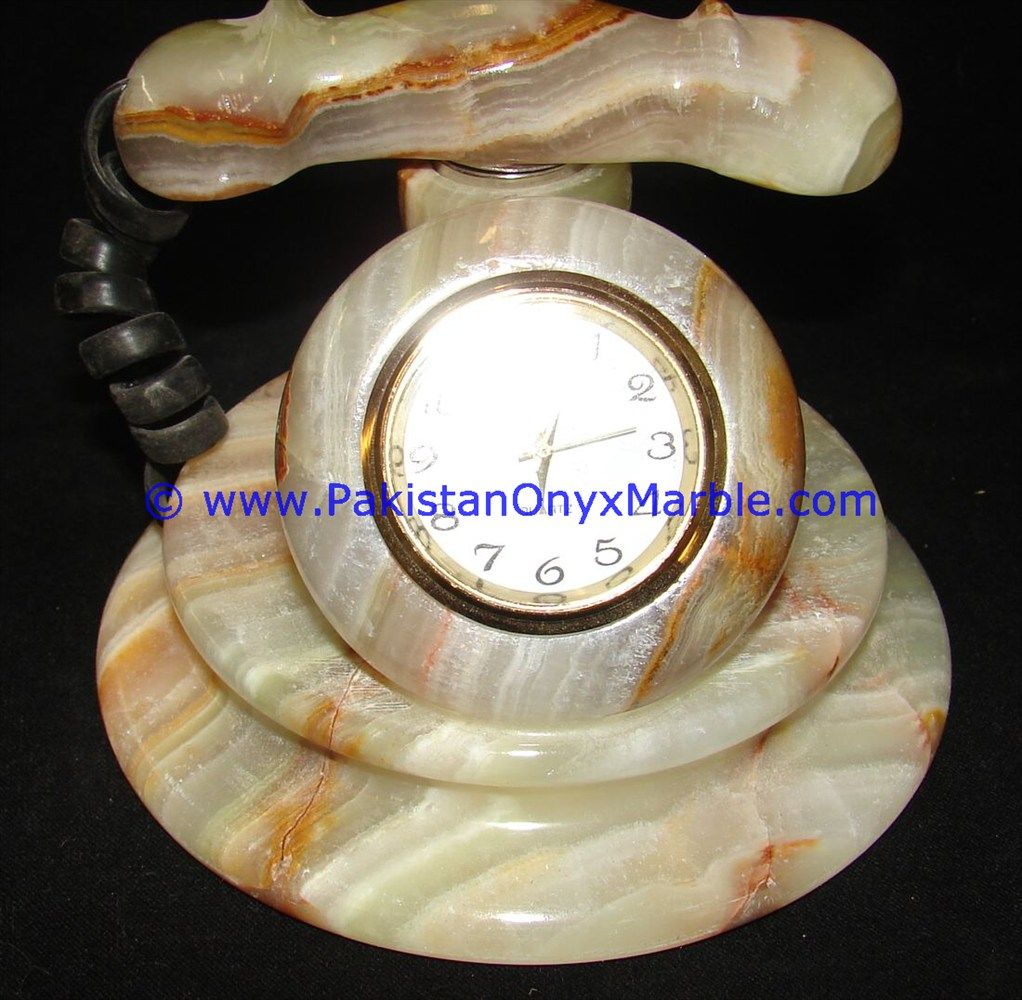 Onyx telephone shaped clocks handcarved Home Decor Gifts-02