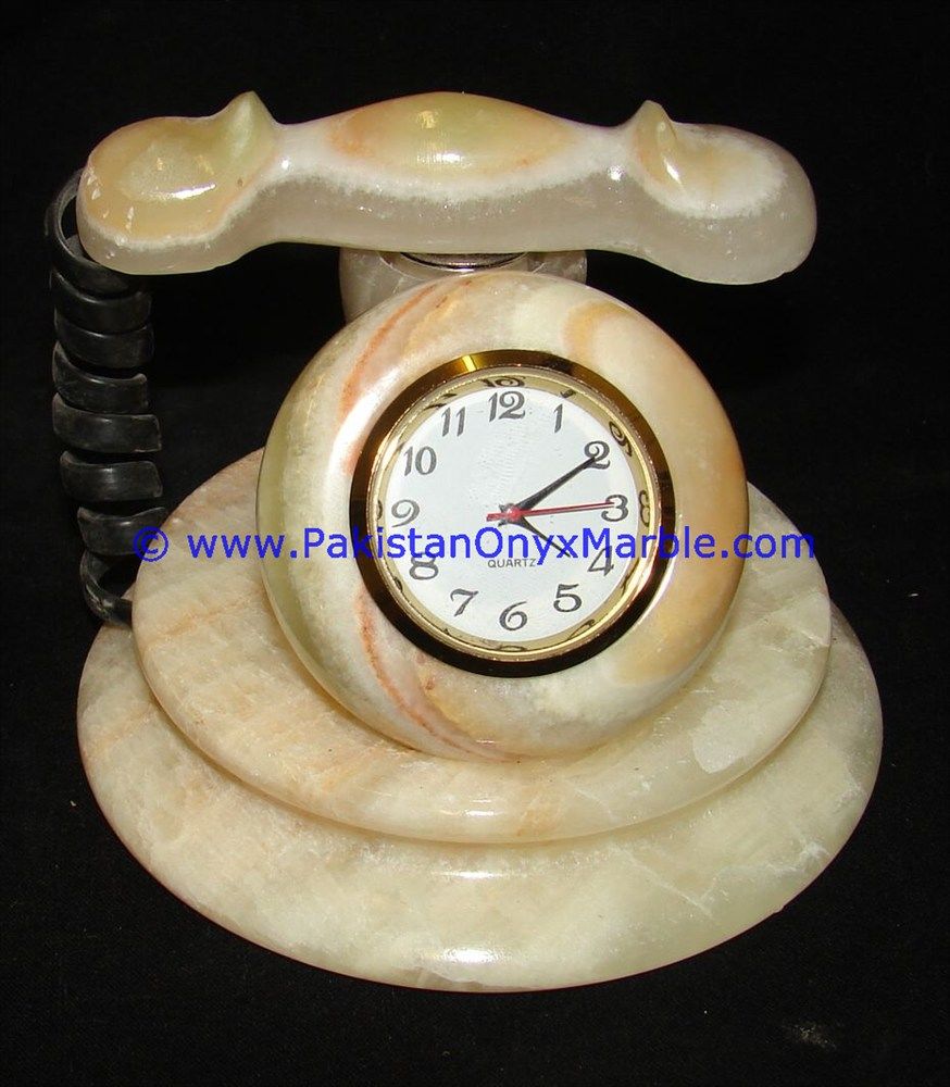 Onyx telephone shaped clocks handcarved Home Decor Gifts-03