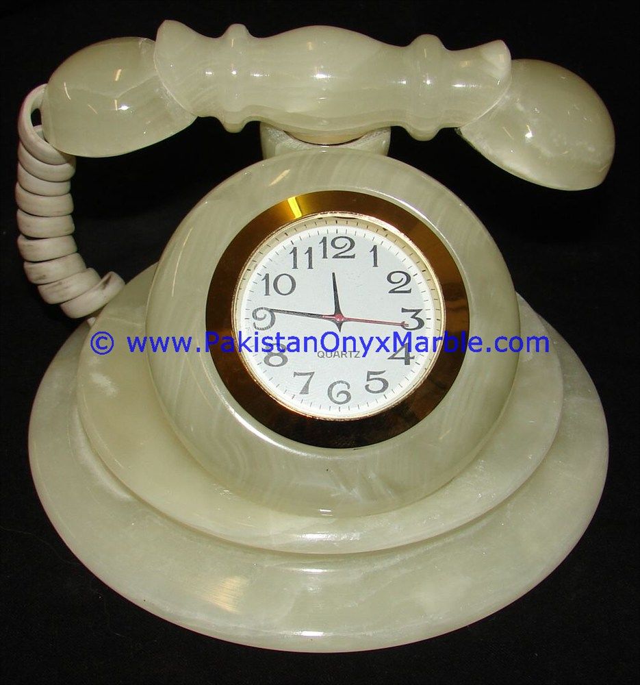 Onyx telephone shaped clocks handcarved Home Decor Gifts-04